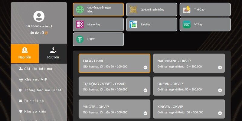 Nạp Tiền SBOTOP - Hướng Dẫn Chi Tiết Quá Trình Cho Tân Thủ 1 Quy trình thực hiện giao dịch tại sảnh game